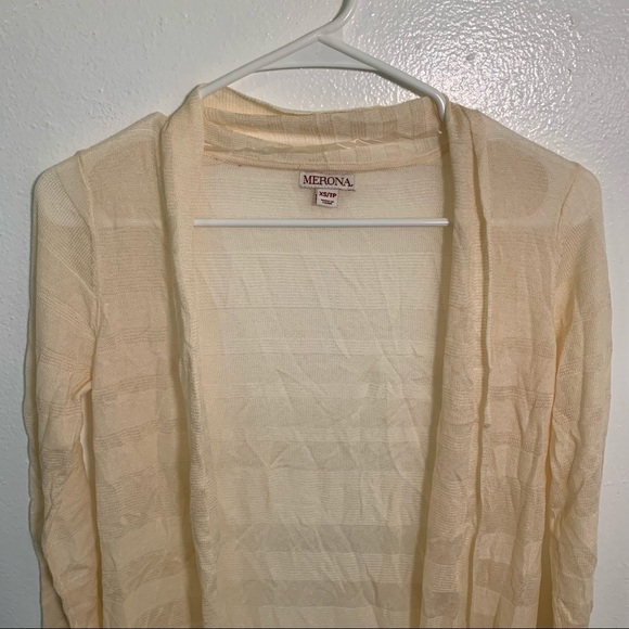 Merona Open Cardigan Sweater Cream Stripes - Picture 4 of 10